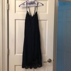 Lace navy blue dress